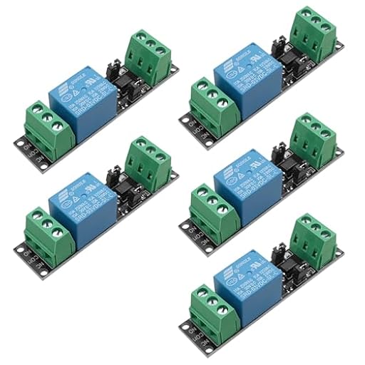 Hoembpn 5 Pcs Módulo de Relé 3V1 Canal Optoacoplador Placa de Relé de Aislamiento óptico Disparador de Alto Nivel DC 3-3.3V para IoT ESP8266 Placa de Desarroll de Microcontrolador | Ya disponible en tu tienda friki favorita! En mundofriki.es!