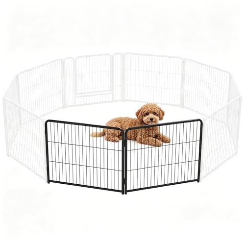 Image of DUMOS Dog Playpen 2 Panels 24 Inch Indoor Outdoor Metal Pet Fence