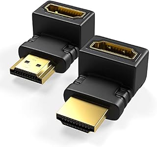 RedStar24 Wtyczka kątowa HDMI 90 stopni i 270 stopni adapter | gniazdo HDMI typu A i wtyczka | złącze HDMI | pozłacane styki | 4K Ultra HD UHD 3D Full HD 1080p HDR ARC | 2 sztuki
