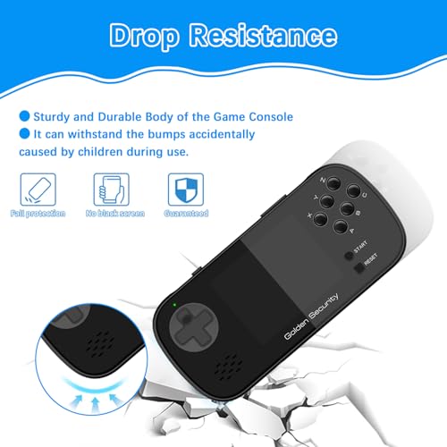 Golden Security Tragbare Handheld-Spielkonsole für Kinder, Retro Konsole mit 156 Retro-Videospielen, mit wiederaufladbarem Akku, 3,5-Zoll-LCD-Bildschirm, Geschenk für Jungen und Mädchen (Schwarz) – Bild 6