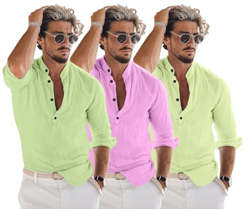 Image of Men's Cotton Blend Straight Kurta Shirt Combo with Mandarin Collar - Slim Fit Casual Short Kurti Set Featuring Textured Slub Fabric and Roll-Up Full Sleeves
