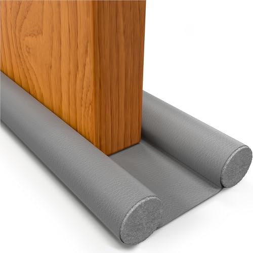 HOGARLAX® Burlete para porta de entrada, aba baixa porta, franjas para portas exterior e interior, isolamento térmico frio e calor, isolamento acústico, impermeável, adaptável até 93 cm (1, cinzento)