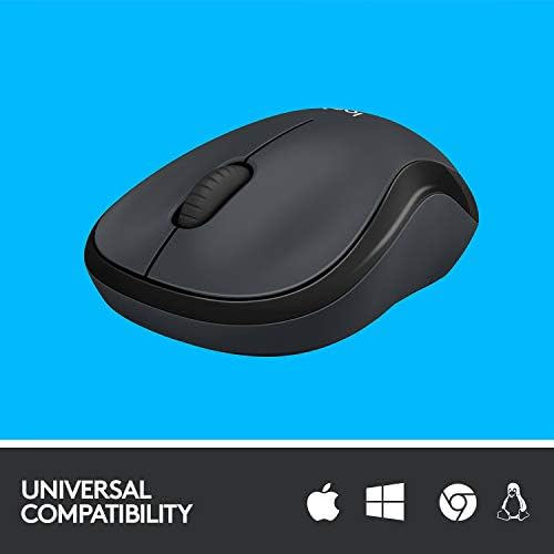 Logitech B220 SILENT Wireless Mouse, 2.4 GHz with USB Receiver, 1000 DPI Optical Tracking, 18-Month Battery, Ambidextrous, Compatible with PC, Mac, Laptop - Grey