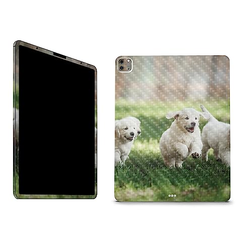 Image of MightySkins Carbon Fiber Skin Compatible with Apple iPad Pro 12.9 inch M2 6th Gen (2022) Full Wrap Kit - Puppy Pack | Protective, Durable Textured Carbon Fiber Finish | Easy to Apply | Made in The USA