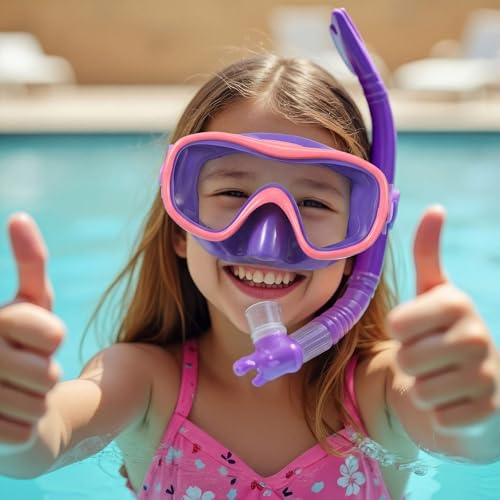 Relaxweex 4 Packs Kids Swim Goggles with Nose Cover Diving Mask Elasticized Fabric Strap Diving Swim Mask Swimming Goggles Lens Waterproof Clear Snorkel Goggle(Nolvety Color) by Relaxweex - Image 4