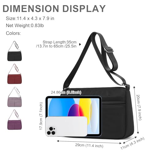 WITERY Crossboby Bags for Women Waterproof Multi-Pocket Nylon Crossboby Purse Medium Purses Shoulder Handbags Pocketbooks3