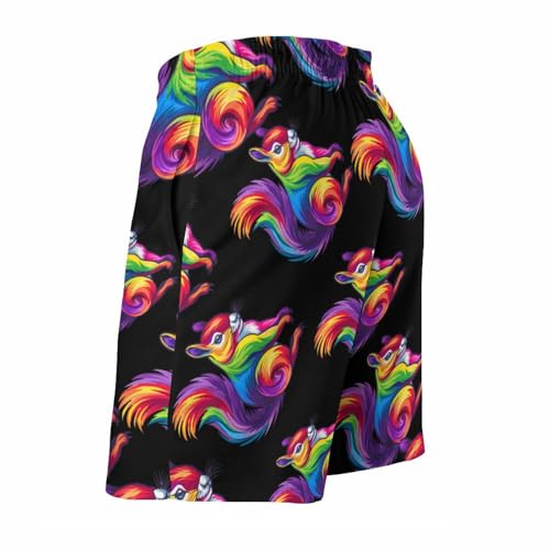 Cute Rainbow Squirrel Men's Swim Trunks Quick Dry Hawaii Board Shorts Mesh Lining Beach Swimwear with Pockets4