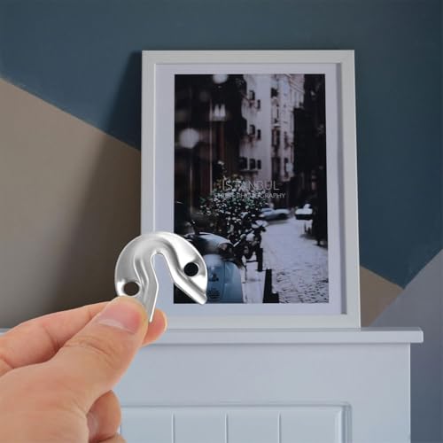 Image of PartyKindom 20pcs Keyhole Hangers Metal Key Hole Hanger with Raised Slot Bracket Picture Hanging Brackets for Mirror, Picture, Frames, Cabinet