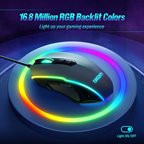 Wired Gaming Mouse, Ergonomic Usb Computer Mouse With 8 Programmable Buttons, Optical Game Mouse With 16.8 Million Chroma Rgb Backlights And 7 Light Modes, Adjustable 7200Dpi For Windows Pc Gamers #TOP1