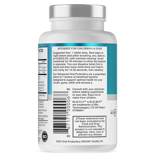Great Oral Health Chewable Children Oral Probiotics-7 Strains With Blis K12 & M18, 30 tablets