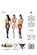 Frauen Dessous Strumpfhose erotisch ouvert transparent mit Muster im Schritt offen elastisch weiß