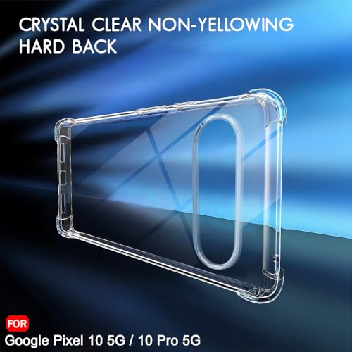 Image of TheGiftKart Crystal Clear Back Cover Case for Google Pixel 10 /10 Pro | 360 Degree Protection | Shock Proof Design | Transparent Case Cover for Google Pixel 10 /10 Pro (PC & TPU, Transparent Bumper)