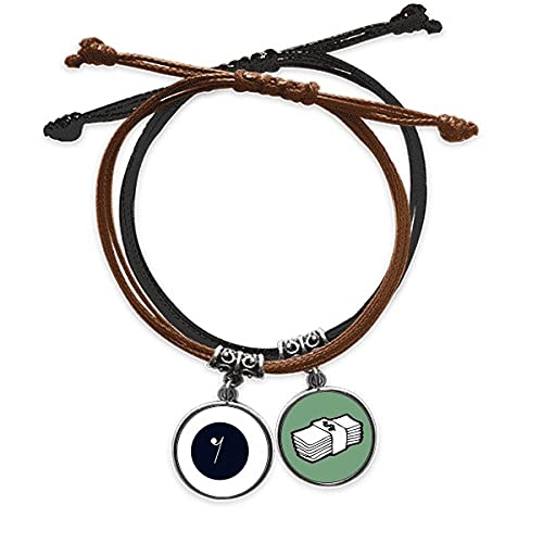 Pulsera cuerda música de octavo ajustable en cuero trenzado con cierre seguro antirrozaduras