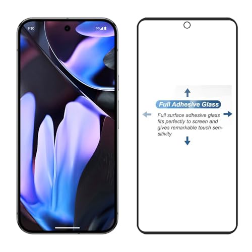 Image of POPIO Tempered Glass Screen Protector Compatible for Google Pixel 9 Pro XL (Black) with Edge to Edge Coverage and Easy Installation kit