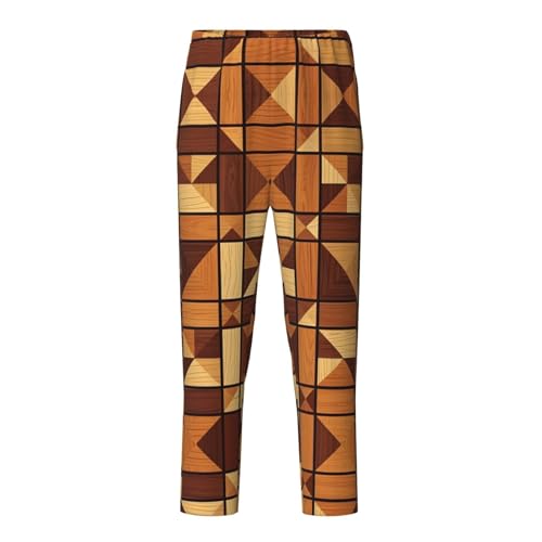 Pajama Pants Pajama Bottoms with Elastic Waistband Sleepwear Lounge Pants, Wooden Plaid