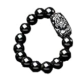 BDSHGRDH Pulsera PiXiu de obsidiana natural, brazalete de jade for hombre