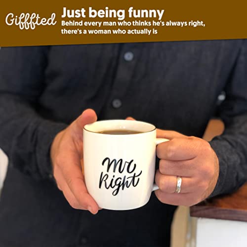 Triple Gifffted Mr Right Mrs Always Right Coffee Mugs For Couple,Wedding Anniversary Presents,Christmas Gifts For Couples,Bridal Shower Gifts, Bride And Groom,Engagement Gifts,Husband And Wife Gifts #TOP4