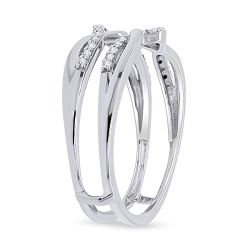 Savearth Diamonds Round Cut Lab Created Moissanite Diamond Infinity Twisted Enhancer Guard Ring In 14K White Gold Plated 925 Sterling Silver Jewelry (G-H Color, 0.50 Cttw) Size -10 #TOP3