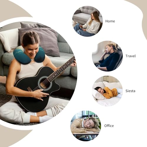 Almohada espuma memoria viaje tamaño ajustable negro miniatura 5
