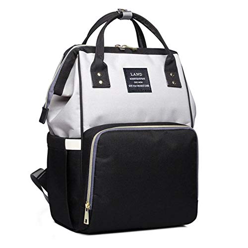 Mochila Maternidade Land com Ganchos e USB Completona (cinza escuro)