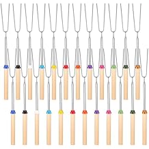 32 Inch Marshmallow Roasting Sticks Bulk, 24PCS Long Extendable Forks Smores Skewers for Smores Hot Dog Fire Pit Camping Cooking Skewers Accessories Campfire Marshmellow