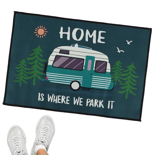 BETESSIN 40 x 60cm Campervan Gift Carpets Motorhome Rugs Doormat Anti-Slip Entrance Door Mats for Hone Campervan Accessories