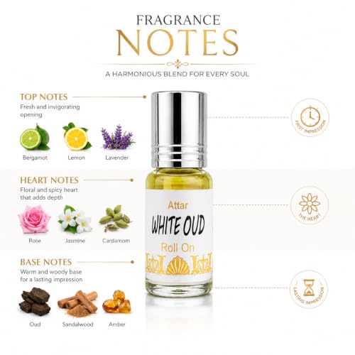 Image of Formless White Oud 3ml Attar Unisex - Premium Woody Oud Fragrance Oil, Long Lasting Alcohol-Free Perfume, Pocket Size Roll-On, Rich Warm Scent, Travel Friendly Daily Wear & Special Occasion Use