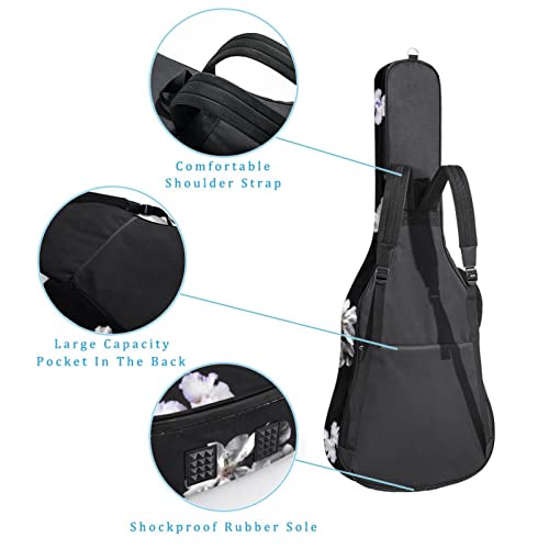 Housse de transport étanche pour guitare avec bandoulière réglable Motif fleurs sur fond noir, Multicolore 01., 42.9×16… - Les Beatles, Paul McCartney, John Lennon, RIngo Starr, George Harrison Housse de transport étanche pour guitare avec bandoulière réglable Motif fleurs sur fond noir, Multicolore 01., 42.9x16… – Image 4