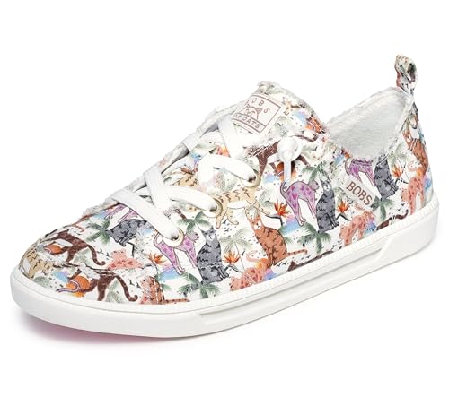 Skechers Womens Bobs B Cute 2.0. - Jungle Steps, White Multi, 5