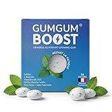 Gumgum Boost – Chewing-Gum Energizante Sin Azúcar con Vitaminas B6 & B12 – Cafeína Natural & L-Teanina – Energía, Concentración & Vigilancia – Sabor Menta Fresca – Suplemento vegano – 54 Chicles