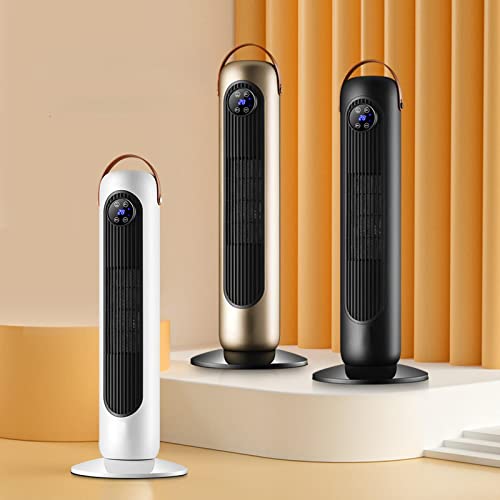 Elektrische ventilatorkachel van keramiek, energiebesparend, 2 modi, 50°, oscillerend, mobiel, met afstandsbediening, geruisloos, oververhittingsbeveiliging, goud - Afbeelding 3