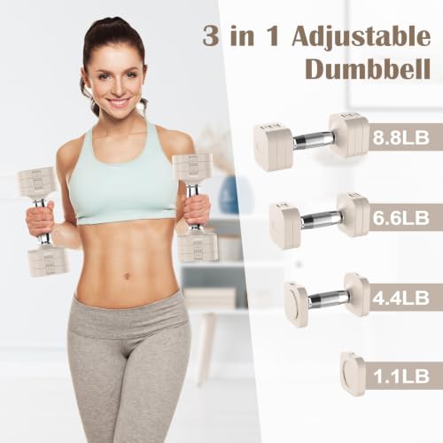 Image of Hezeyferg Adjustable Dumbbell Set,Adjustable Weight Dumbbells for Women /Men