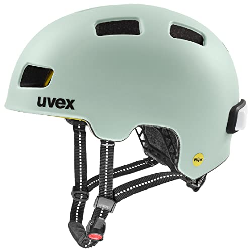 uvex City 4 MIPS - Leichter Fahrradhelm für Damen und Herren - MIPS-Sysytem - inkl. LED-Licht - Light Jade matt - 55-58 cm