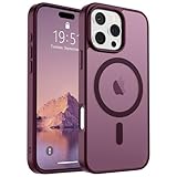 SUPFINE Magnetic for iPhone 16 Pro Case (Compatible with MagSafe) (Military Grade Drop Protection) Slim Translucent Matte Shockproof with Anti-Fingerprint Phone Case,Wine Red