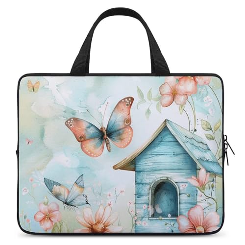 Sac à bandoulière pour ordinateur portable 15" au design oiseau bleu original et mixte