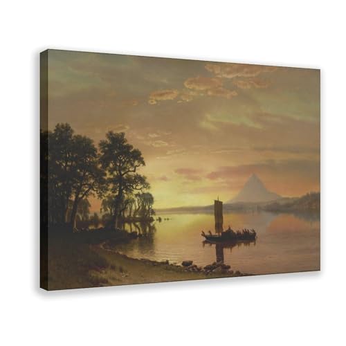 Tableau Albert Bierstadt fleuve Columbia 30x45 cm pour la décoration d'un bureau