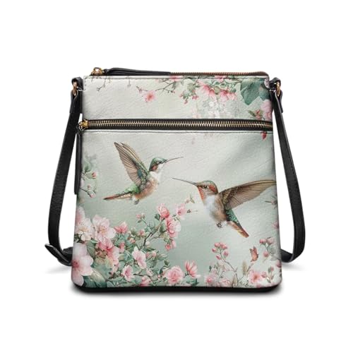 Image of Leather Women Crossbody Hobo Bag Satchel Purse Handbag with Adjustable Shoulder Strap and Zipper Pockets