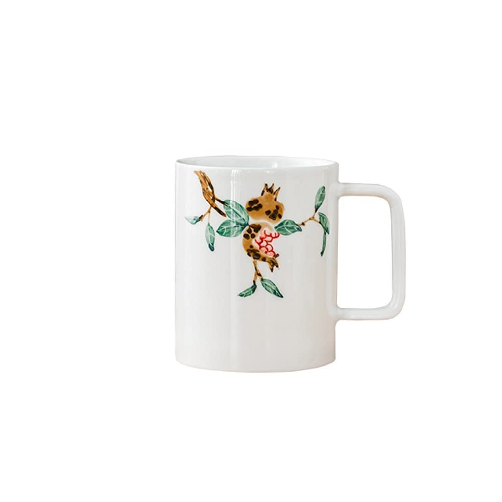 Taca de té y platillo, Taza de café nórdica Taza pintada a mano Taza de cerámica Taza de café Taza de té retro creativa de gran capacidad Adecuada for té perfumado Latte Cappuccino(B)