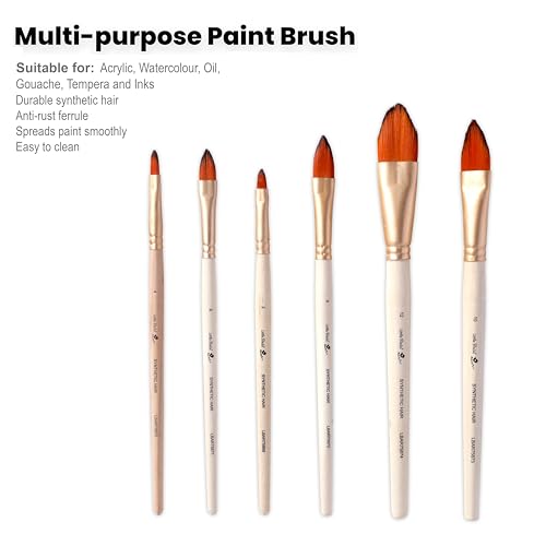 Image of Little Birdie, Cat's Tongue Brush Set 6Pc | Synthetic Paint Brushes