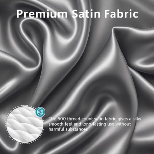 Image of Satin Bassinet Sheet 2 Pack, Great for Baby Hair, Soft Silk Feeling Sheet for Rectangle Cradle Bassinet Mattress Pad, for Boys Girls Gift Newborn and Infant(White & Gray)