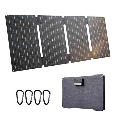 Image of ALLPOWERS SE60 60 W Solar Panel Foldable with 3 Ports (USB-C+USB-A+DC), IP68 Waterproof Portable Solar Charger, Mobile Phone Solar Panel Outdoor for Smartphone Mobile Camping Hiking Outdoor