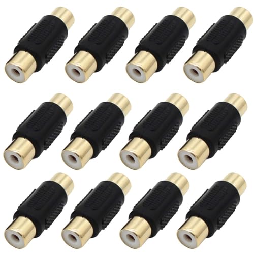 Conector RCA Hembra a Hembra Gold Plated 12 Unidades miniatura 1