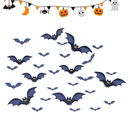 Vinilos de Halloween magnéticos e impermeables con siluetas de murciélago 2