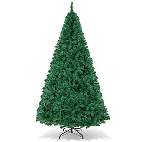 Giantex Albero di Natale Verde 150/180/210/240 cm Folto Sintetico, Albero di Natale per Feste, Case, Uffici, Negozi, Bar, Supporto in Ferro, Rami Spessi