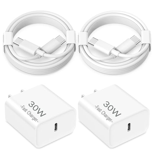 iPhone 16 15 Fast Charging [Apple MFi Certified] 30W USB C Charger Block Type C Charger 2 Pack 6FT Cord Compatible with iPhone 16/16 Plus/16 Pro/16 Pro Max/iPhone 15/15 Pro Max