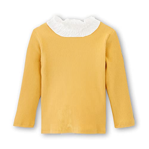 Image of Toddler Girls Long Sleeve Cotton Tee Shirts Ruffle Lace Mock Turtleneck Basic Blouse Outfit Tops
