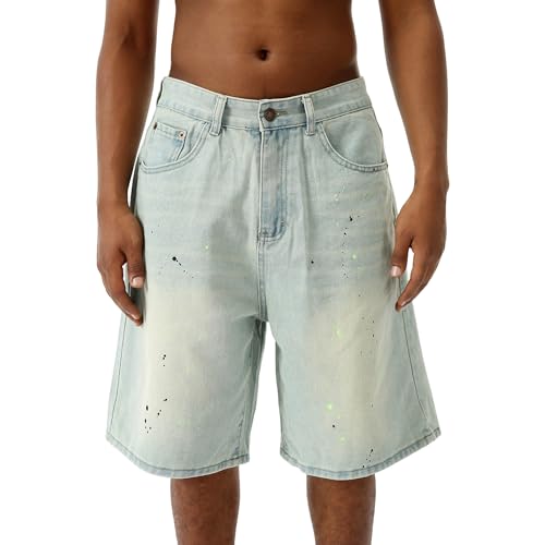 Short d'été décontracté en jean délavé souple et respirant homme