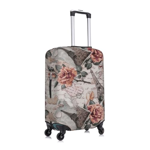 Flower Paris Eiffel Tower Print Luggage Suitcase Covers Elastic Washable Luggage Protector Luggage Covers For Suitcase3
