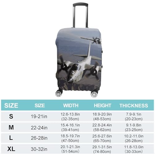 US Army Plane Luggage Cover, Washable Elastic Suitcase Cover Protector Fit 18-32 Inch Luggage2