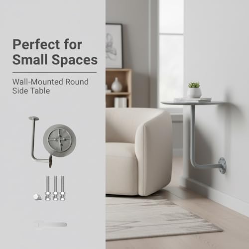 Plateau mural rond noir 30 cm LPe pour table basse - 4